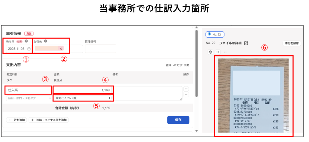 記帳代行等チェック項目
